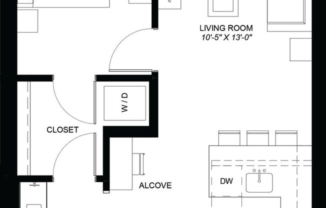 1 bed, 1 bath, 620 sqft, $1,342, Unit E212