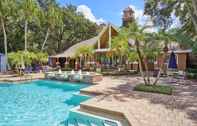 A house with a pool in the backyard.