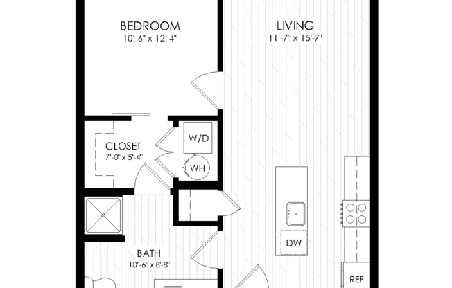 1 bed, 1 bath, 667 sqft, $1,495
