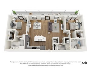 2 beds, 2.5 baths, 1,327 sqft, $5,195