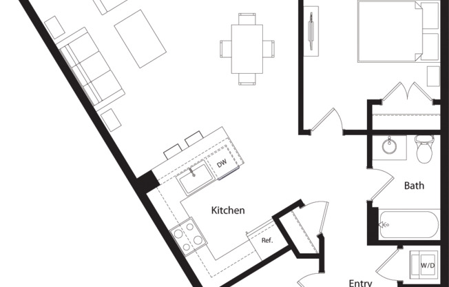 1 bed, 1 bath, 763 sqft, $2,605, Unit 221