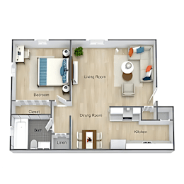 1 bed, 1 bath, 708 sqft, $1,075