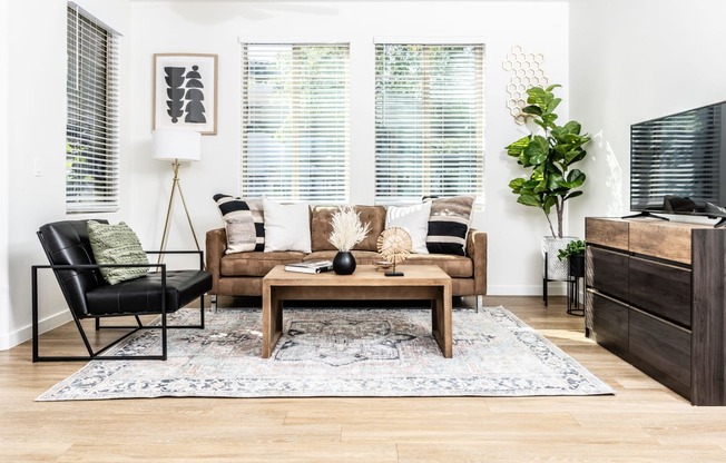 Living room with large windows