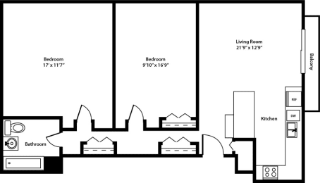 2 beds, 1 bath, 1,025 sqft, $2,417