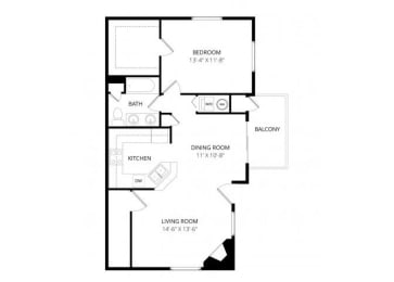 1 bed, 1 bath, 844 sqft, $2,445