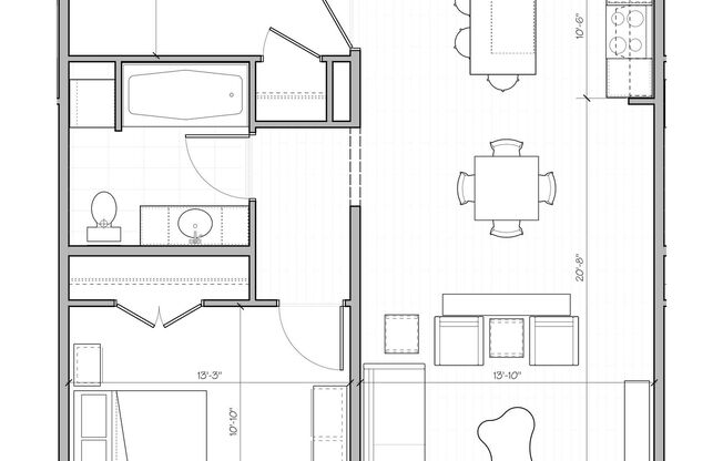 1 bed, 1 bath, 960 sqft, $2,300, Unit 206