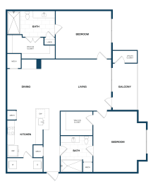 2 beds, 2 baths, 1,068 sqft, $3,671