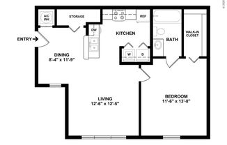 1 bed, 1 bath, 648 sqft, $977