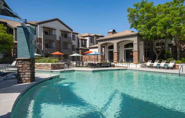 our apartments showcase a swimming pool