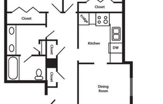 2 beds, 1 bath, 1,094 sqft, $1,100, Unit 9626A