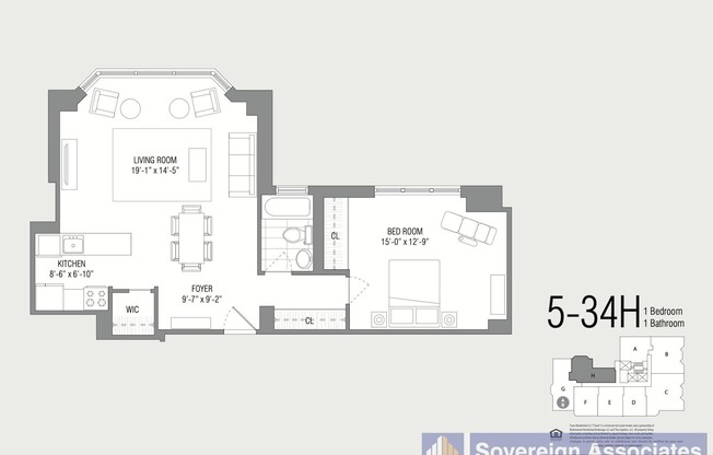 1 bed, 1 bath, 708 sqft, $5,995, Unit 12H