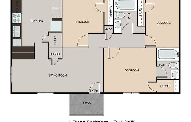 3 beds, 2 baths, 1,240 sqft, $1,979