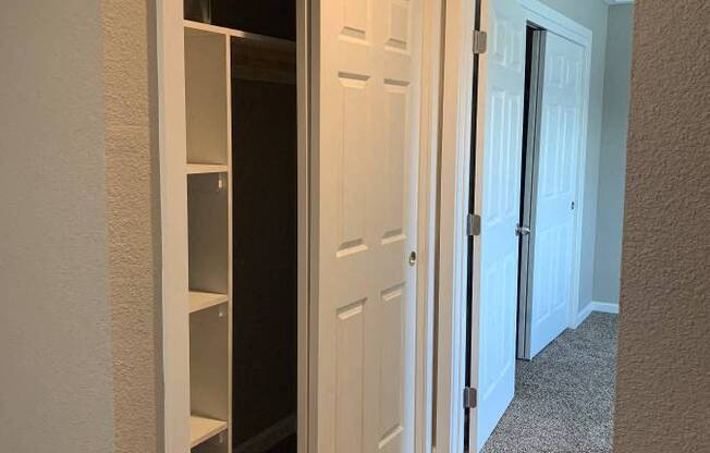 closet with built in shelving