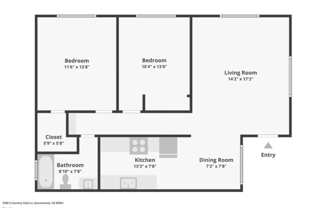 2 beds, 1 bath, 906 sqft, $1,445, Unit #4