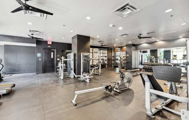 the weight room at the shadow creek club in east lansing