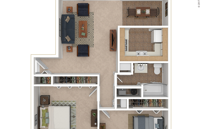 2 beds, 1 bath, 841 sqft, $1,150