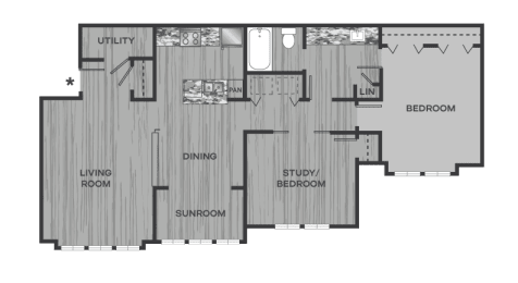 2 beds, 1 bath, 1,018 sqft, $1,240