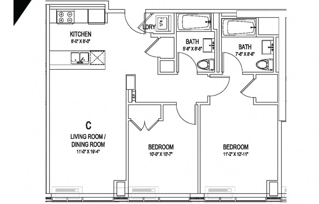 2 beds, 2 baths, 928 sqft, $5,427