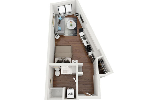 Studio, 1 bath, 425 sqft, $1,328