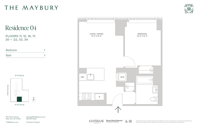 1 bed, 1 bath, $4,995, Unit 1604