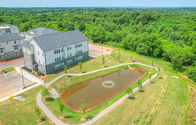 Aerial View of Pond