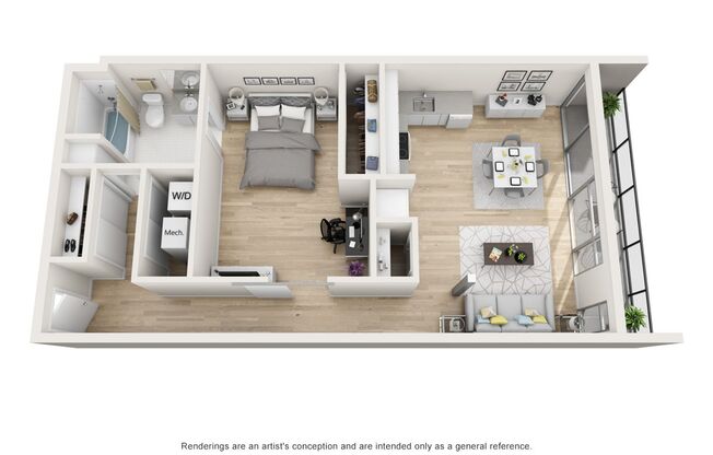 1 bed, 1 bath, 674 sqft, $1,425, Unit 406