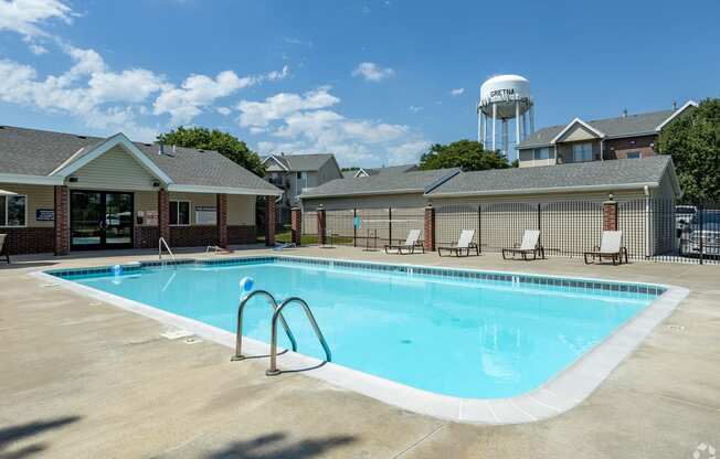 Sparkling swimming pool at Northridge Apartments in Gretna, NE