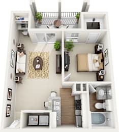 1 bed, 1 bath, $1,326