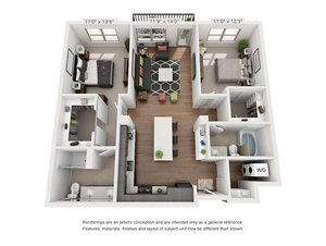 2 beds, 2 baths, 1,136 sqft, $2,951