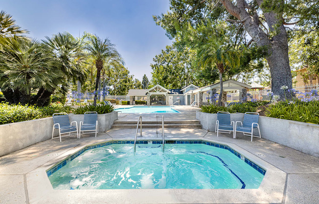 take a dip in the resort style pool