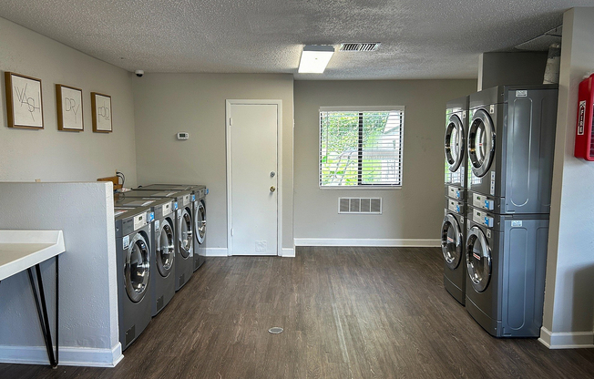 Enjoy the convenience of a well-equipped laundry facility with ample natural light.