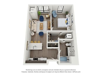 1 bed, 1 bath, 697 sqft, $1,175