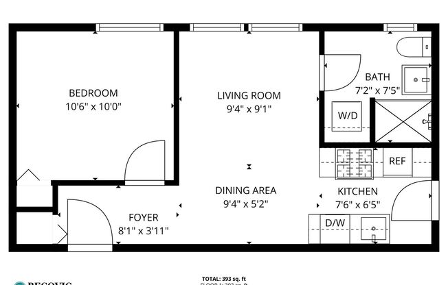 1 bed, 1 bath, 393 sqft, $1,800, Unit 1631-2G