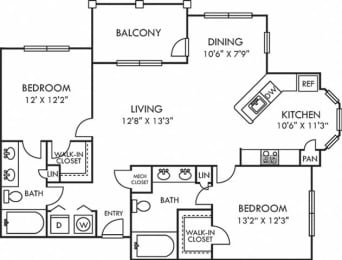 2 beds, 2 baths, 1,183 sqft, $1,847