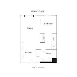1 bed, 1 bath, 612 sqft, $1,800