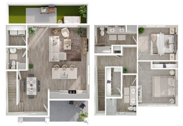 2 beds, 2.5 baths, 1,307 sqft, $2,310