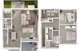 2 beds, 2.5 baths, 1,307 sqft, $2,310