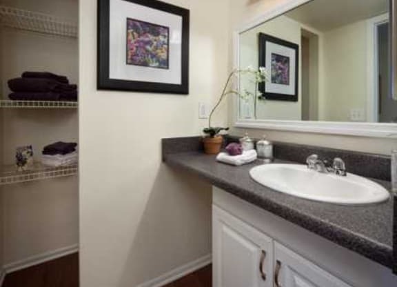 Thumbnail 14 of 22 - Updated bathroom with linen closet at L&#x27;Estancia, Florida, 34231