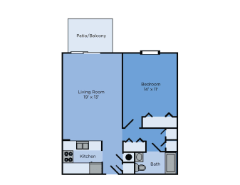 1 bed, 1 bath, 610 sqft, $975