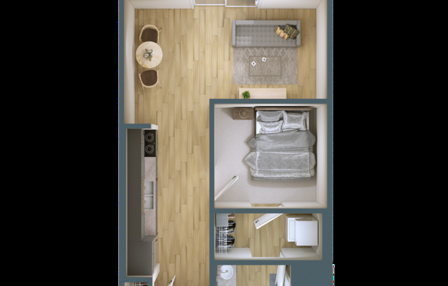 Studio, 1 bath, 535 sqft, $955, Unit 319