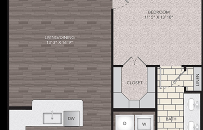 1 bed, 1 bath, 772 sqft, $1,607