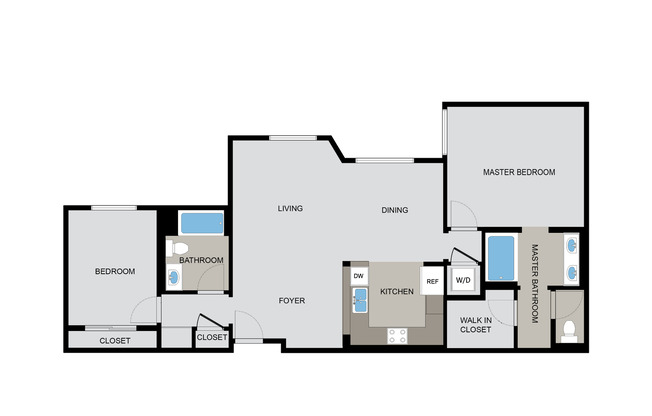 2 beds, 2 baths, 1,253 sqft, $3,595, Unit 109