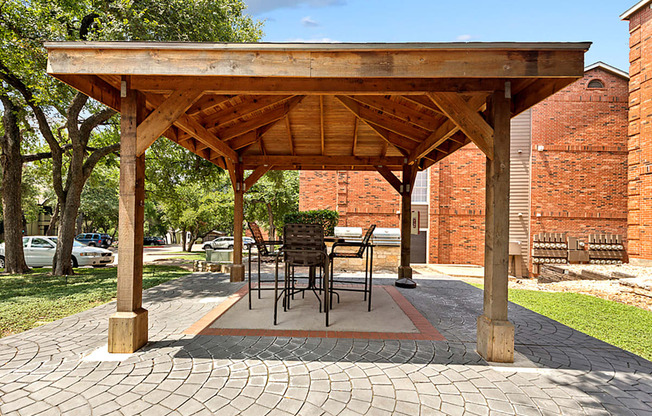 Community patio at Channings Mark, Austin