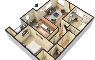 2 beds, 2 baths, 900 sqft, $2,585