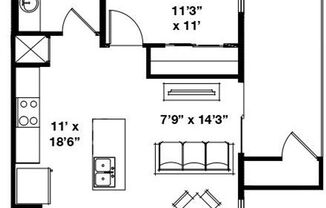 1 bed, 1 bath, 580 sqft, $1,300, Unit 331