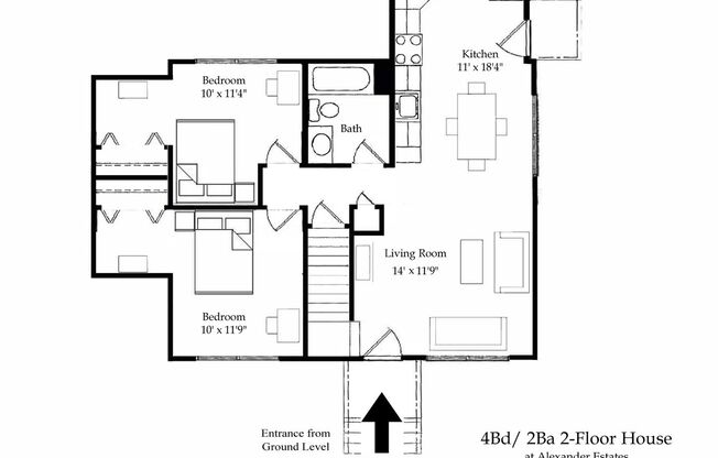4 beds, 2 baths, 1,200 sqft, $3,280, Unit 2215 #53