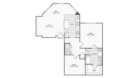 1 bed, 1 bath, 1,010 sqft, $1,693