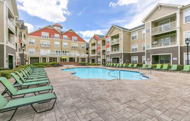 our apartments offer a swimming pool with lounge chairs