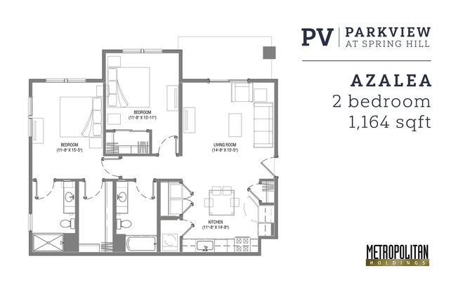 2 beds, 2 baths, 1,132 sqft, $1,749, Unit 7014FD