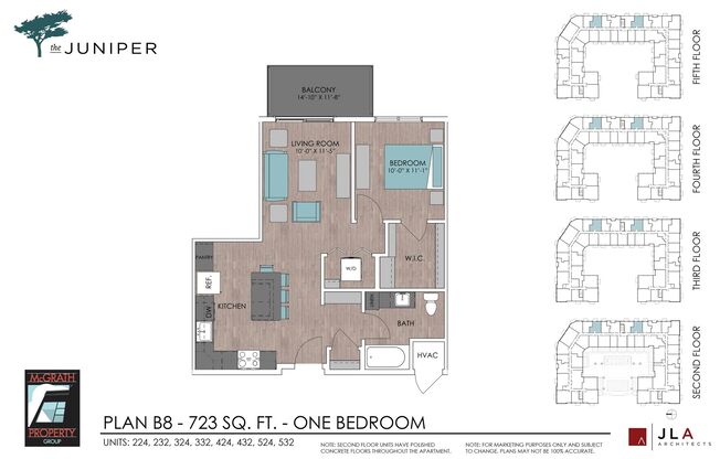 1 bed, 1 bath, 723 sqft, $1,695, Unit 224